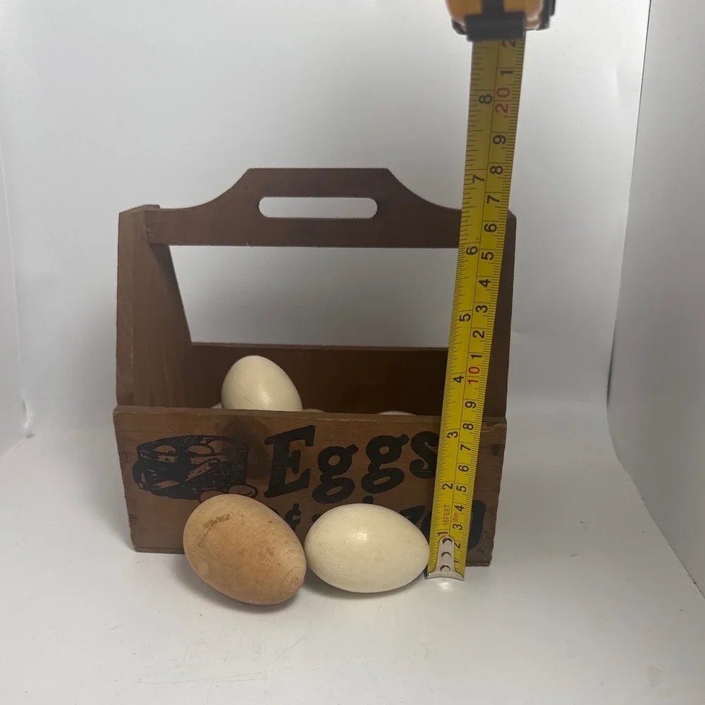 Wooden Egg Crate Carrier OS Brown Farmhouse Rustic‎ 8 Wooden Egg